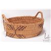 Image 2 : Indian woven double handled basket, 9" in diameter and 3" in height