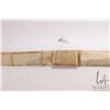 Image 8 : Carved antler bow and four arrows with tips and skin case, 37" in length. Eskimo Art tag lists maker