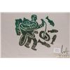 Image 2 : Unframed limited edition stencil print, titled Ice Fishing" signed in syllabics by artist Lizzie Ivi