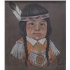 Image 2 : Framed pastel on paper drawing of a young Indian boy, signed by artist J. (John) Agecoutay, 16 1/2" 