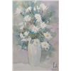 Image 2 : Framed original watercolour painting of flowers in a white vase by artist G. Moris, 20" X 13"69. Not