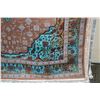 Image 2 : Premium Collection Sizan carpet, polyester, acrylic blend in shades of pale blue, brown, teal and co