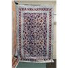 Image 1 : Premium Collection Sizan carpet, polyester, acrylic blend in shades of pale blue and copper 76" X 12