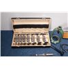 Image 2 : Mortising attachment for a drill press, a sixteen piece boxed set of Maximum Forstner bits, a Milwau