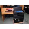 Image 1 : Husky five drawer metal tool box and handmade lower section with a large assortment of hand tools  i