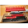 Image 2 : Husky five drawer metal tool box and handmade lower section with a large assortment of hand tools  i