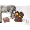 Image 2 : Cast bronze horse 10 1/2" in height, 12" in length, cast pierced tin hanging fixture, large pair of 