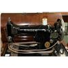 Image 2 : Vintage Singer portable sewing machine with case and box of accessories
