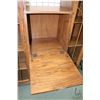 Image 2 : Semi contemporary, antique style oak drop front secretaire with two cathedral style glazed door atta