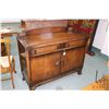 Image 1 : English oak Art Deco two door and two drawer sideboard with low backboard, 40" H to top of backboard
