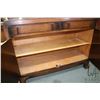 Image 2 : English oak Art Deco two door and two drawer sideboard with low backboard, 40" H to top of backboard