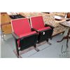 Image 1 : Adjoined pair of cinema seats with auto flip up seats, 43" wide