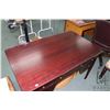 Image 2 : Antique partner's desk with each side having three functioning drawers and two false fronts, 30" X 4