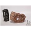 Image 1 : Hand carved soapstone sculpture labeled "The Scream As Seen With Other Faces" and signed by artist A