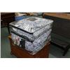 Image 1 : Queen size Ralph Lauren blue and white cotton comforter with matching bed skirt, pillow shams and tw