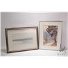 Image 1 : Two framed original watercolour paintings including of an abstract road with trees, signed by artist
