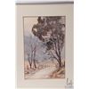 Image 2 : Two framed original watercolour paintings including of an abstract road with trees, signed by artist