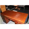Image 2 : Modern double pedestal office desk with fold down keyboard, made by DeFehr Furniture Ltd. 30" X 61" 