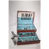Image 1 : Flatware chest containing a selection of American made Estate "Whispering Hope" stainless steel flat
