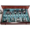 Image 3 : Flatware chest containing a selection of American made Estate "Whispering Hope" stainless steel flat