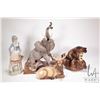 Image 1 : Four assorted collectible figurines including Italian Auro Velcari 16" elephant figure, kitsch antel
