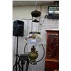 Image 1 : Antique American made Parker ceiling lamp oil lamp with functioning rise and fall counterweight and 