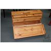 Image 2 : Hand crafted carpenter's portable tool box with fold down front exposing storage drawers, 18" X 29" 