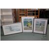 Image 1 : Three framed limited edition prints including "Carefree Days" 70/950, one untitled 245/950, both pen