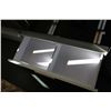 Image 2 : White lacquered chrome and black glass Ikea or Ikea style coffee table with two drawers, 17" H X 71"