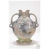 Image 2 : Handpainted Japanese Nippon Moriage double handled vase with floral and fauna motif, 9 1/2"