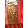 Image 2 : Antique walnut framed settee with upholstered slip back seating and decorative show wood, 48" wide