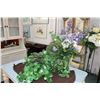 Image 2 : Selection of faux plants and flowers including floor vase with metal stand