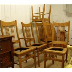 Set of 6 carved oak chairs circa 1890 (231)