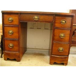 American mahogany leather top desk with 7 drawers, circa 1940 (239)