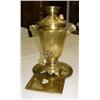 Image 1 : Beautiful brass Russian Samovar with tray - made in Tula (236)