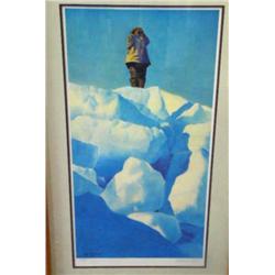 Double matted and framed, signed and numbered Fred Machetanz "Whaling Lookout" 79/950 (3)