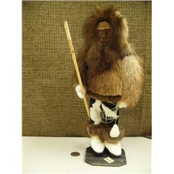 13" hunter with speak, whale bone face, fossilized ivory eyes, mounted on baleen by Vincent 1998 fro