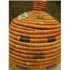 Image 2 : 6" Hooper Bay style grass basket with dyed berry juice, green and purple design (2)