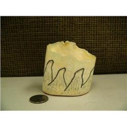 White ivory cup scrimshawed with walrus by Anoyak, circa 1960 #138F (2)