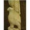 Image 2 : Outstanding 15" ivory eagle on whale bone base by Ukaghhani from Gambell (2)