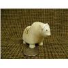 Image 1 : 2.75" ivory musk ox by Roger Silook from Gambell with inset baleen eyes and walrus whisker horns (2)