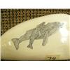 Image 2 : 5.5" whale's tooth pipe stand with beautifully scrimshawed whale by Charlie Kokuluk (2)