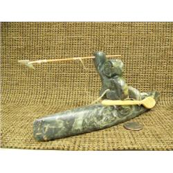 9.5" soapstone kayaker (2)