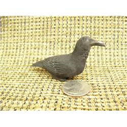 Extremely rare, only 2nd or 3rd done, white ivory raven by Charlie Kokuluk, 3" tall (2)