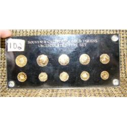 Set of souvenir CA gold tokens, uncirculated typeset (154)