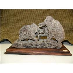 Imported carving of 3 mammoth form mammoth bone #M047 (2)