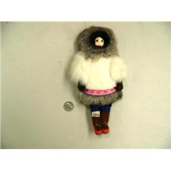 10" doll with ivory face and rabbit fur parka (240)