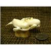 Image 1 : Pair of beluga whales mounted on ivory 2.5" long by Mark Seeganna from King Island (2)