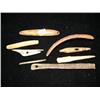 Image 1 : Lot of 8 ancient Eskimo artifacts, harpoons, net weights, bucket handle, knife handle, etc. (3)