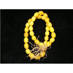 Large amber beaded necklace 28" (3)